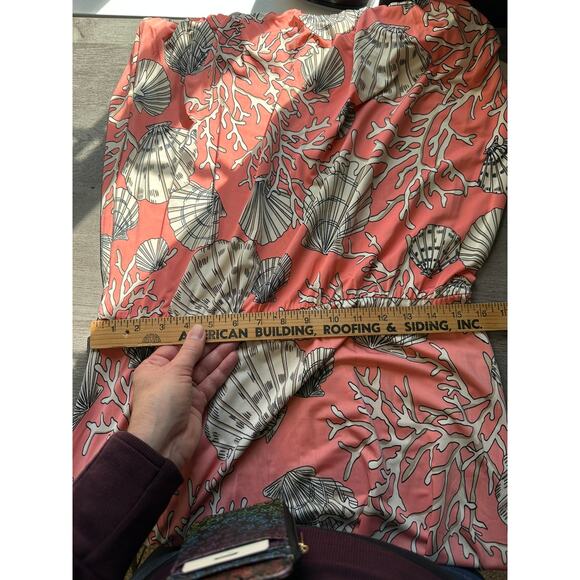 NWT Boston Proper Strapless Maxi Dress Coral Shells Blouson Large - Picture 11 of 12